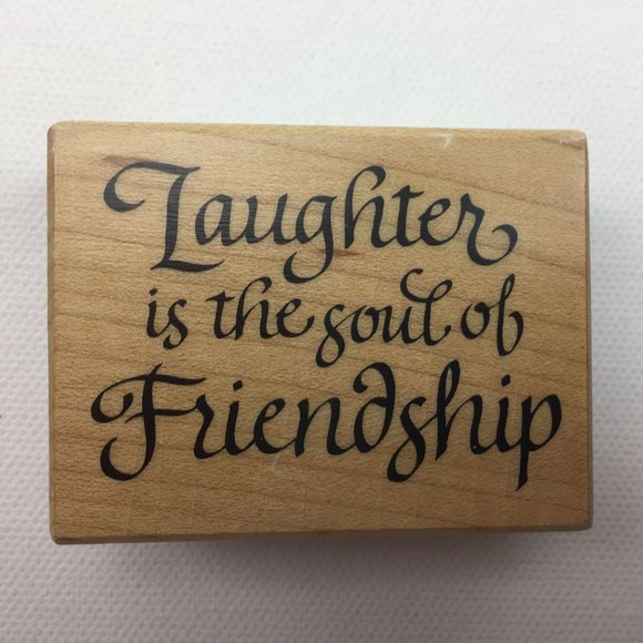 PSX Laughter is the Soul of Friendship Calligraphy Rubber Stamp Card Scrapbook - Picture 1 of 6